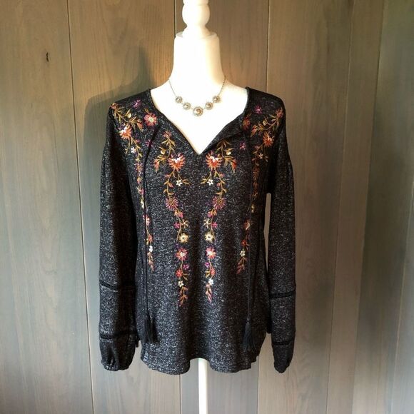 Miss Me Embroidered Beaded Sweater Blouse Small - Picture 1 of 10
